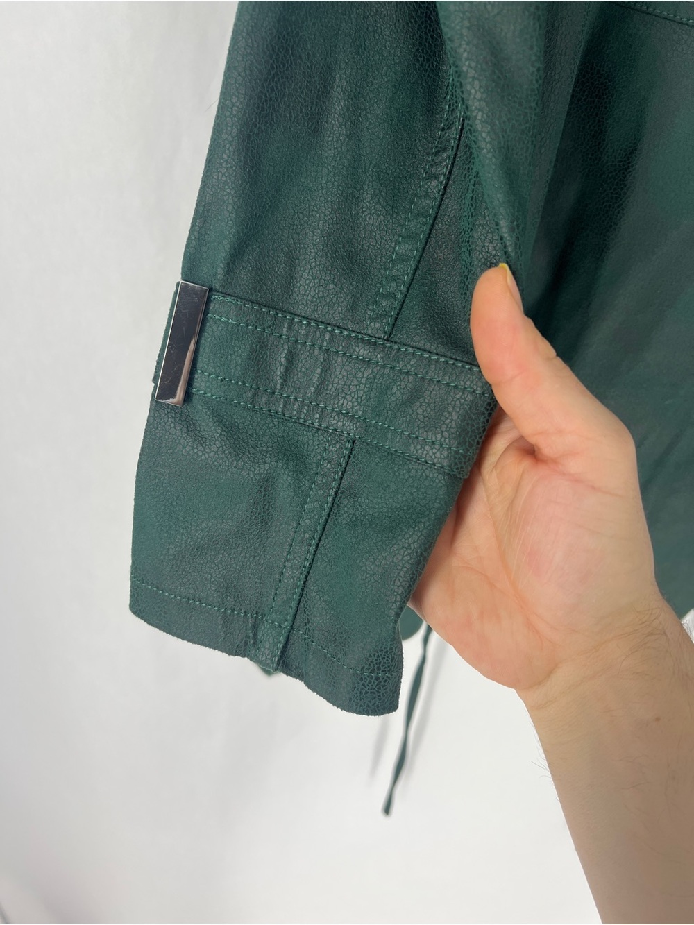 INSIGHT Forest Green Faux Leather Moto blazer - Picture 14 of 14